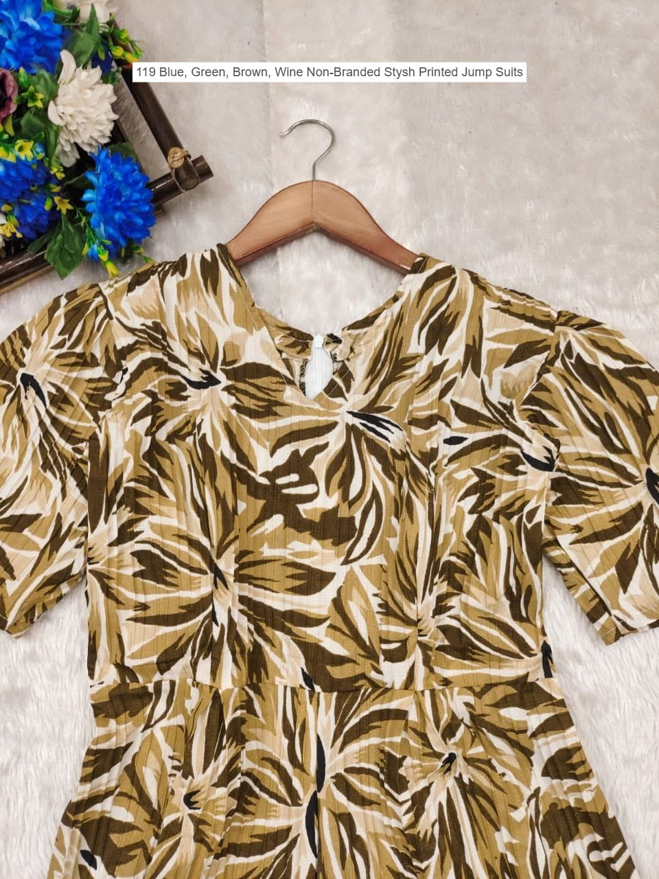 119 Blue, Green, Brown, Wine Non-Branded Stysh Printed Jump Suits