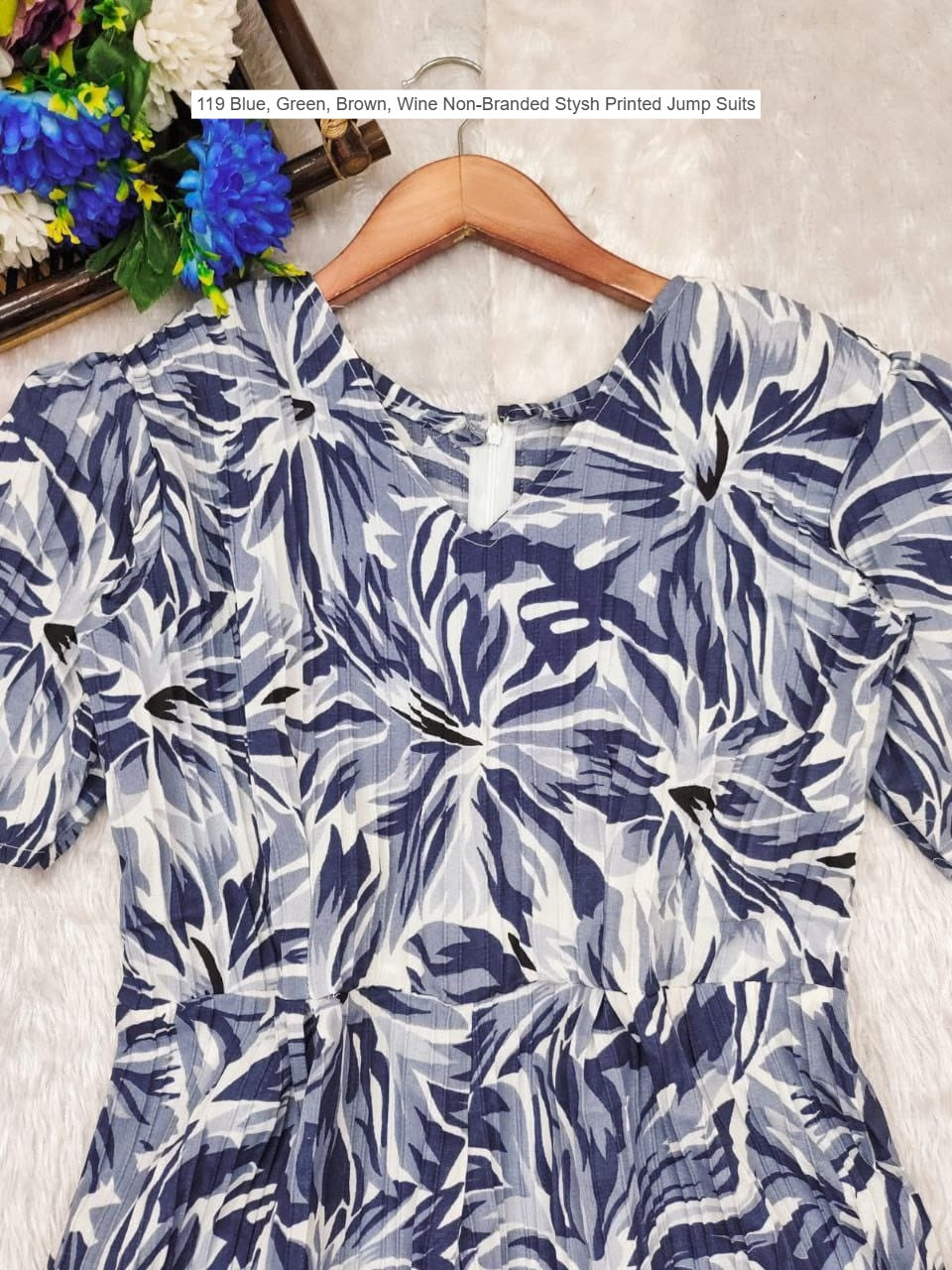 119 Blue, Green, Brown, Wine Non-Branded Stysh Printed Jump Suits