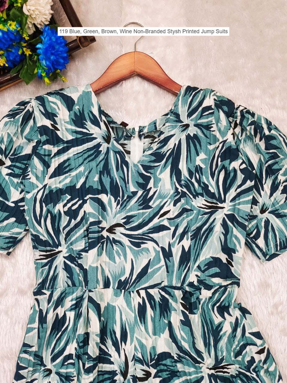119 Blue, Green, Brown, Wine Non-Branded Stysh Printed Jump Suits