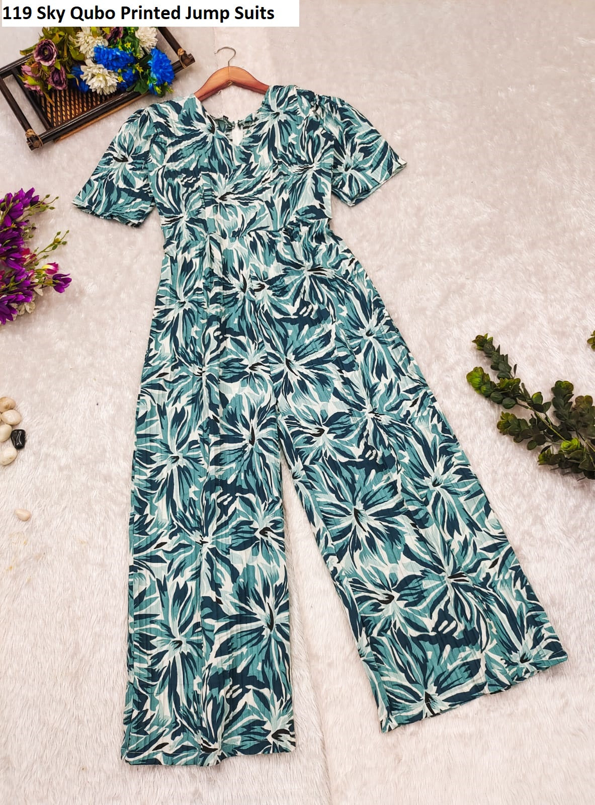 119 Sky Qubo Printed Jump Suits