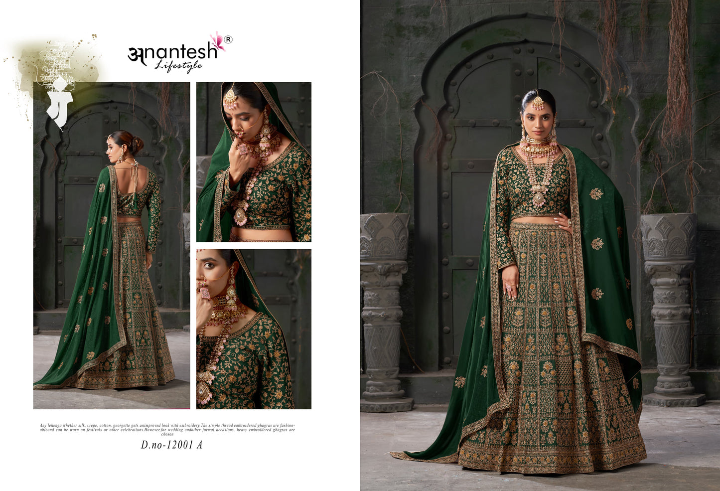 12001A Nikaah The Wedding Vibes Vol 1 Anantesh Coding Work Readymade Lehenga Choli