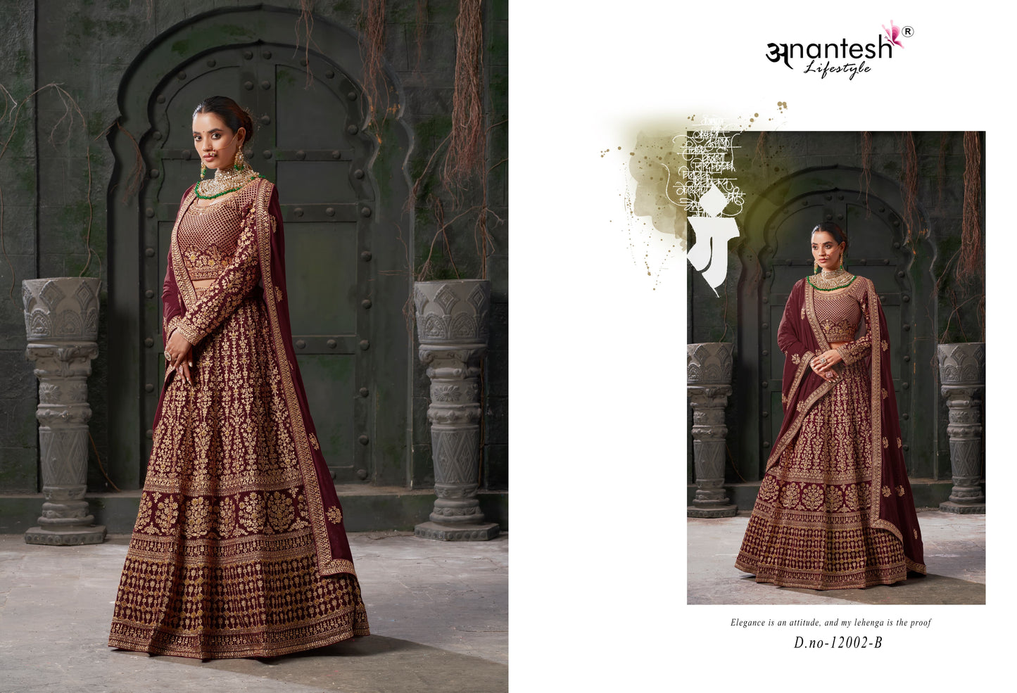12002B Nikaah The Wedding Vibes Vol 1 Anantesh Coding Work Readymade Lehenga Choli