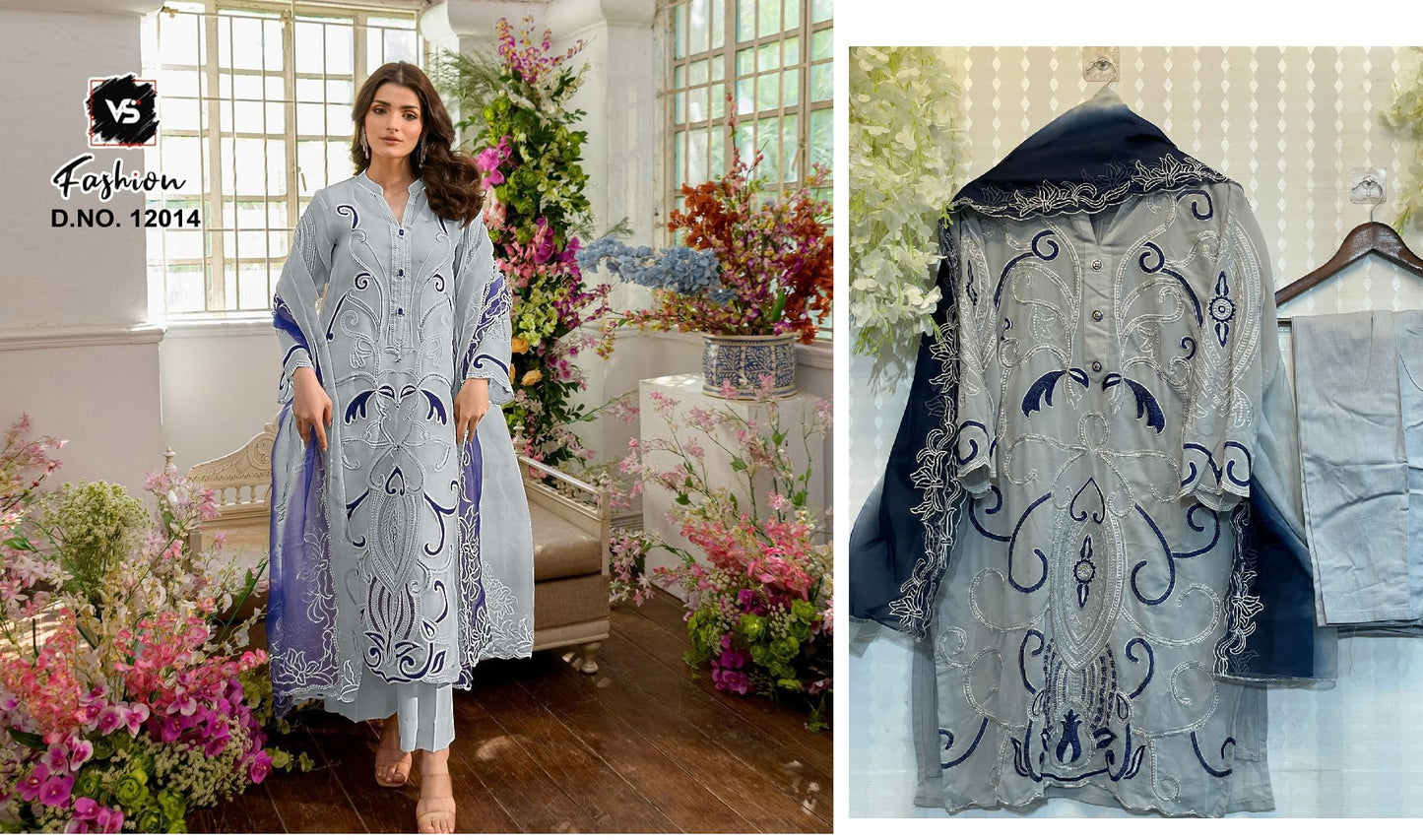 12014 Sky Blue Vs Fashion Pakistani Readymade Suits