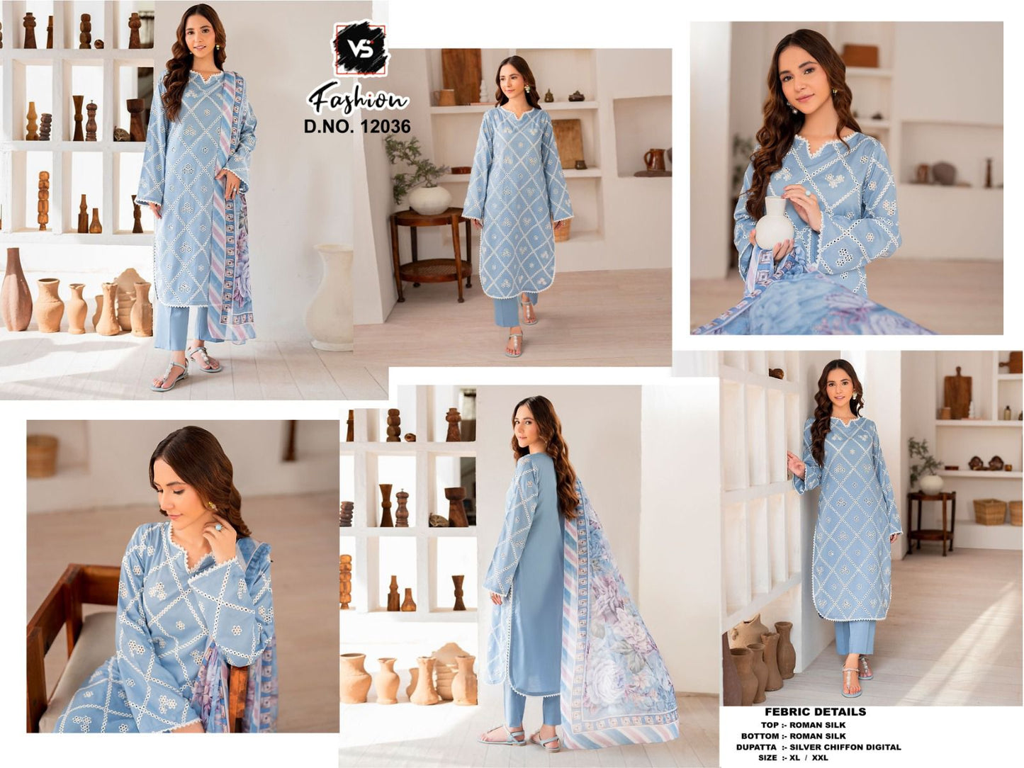 12036 Vs Fashion Embroidery Pakistani Readymade Suits