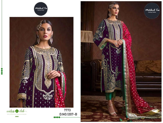 1207-B Mehboob Tex Embroidery Velvet Suits