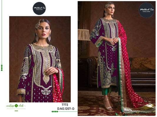 1207-D Mehboob Tex Embroidery Work Velvet Suits