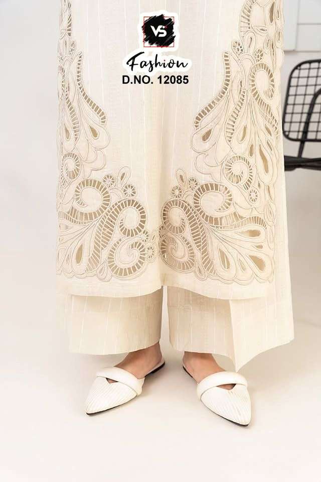 12085 Off White Vs Fashion Embroidery Pakistani Readymade Suits