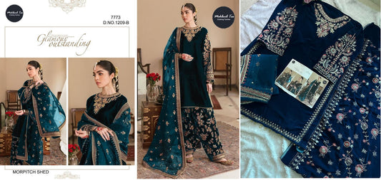1209B Mehboob Tex Embroidery Work Velvet Suits