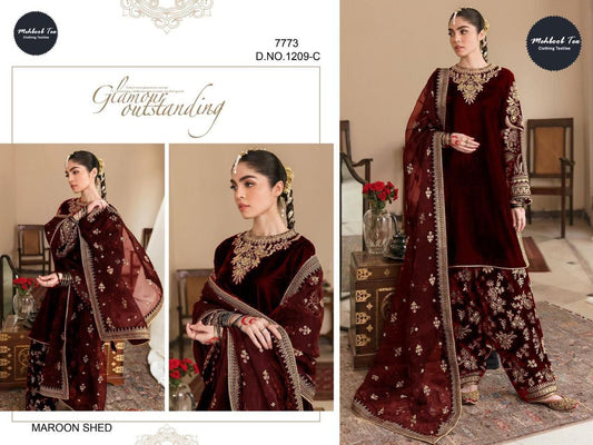 1209c Mehboob Tex Embroidery Work Velvet Suits