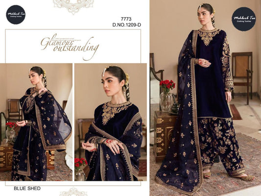 1209D Mehboob Tex Embroidery Work Velvet Sui
