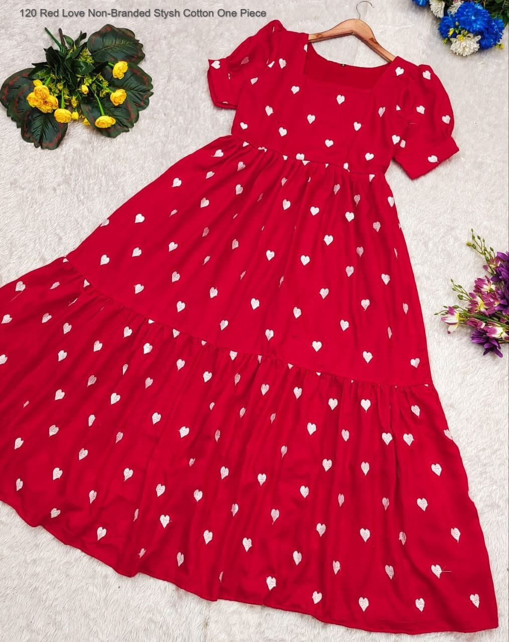 120 Red Love Non-Branded Stysh Cotton One Piece