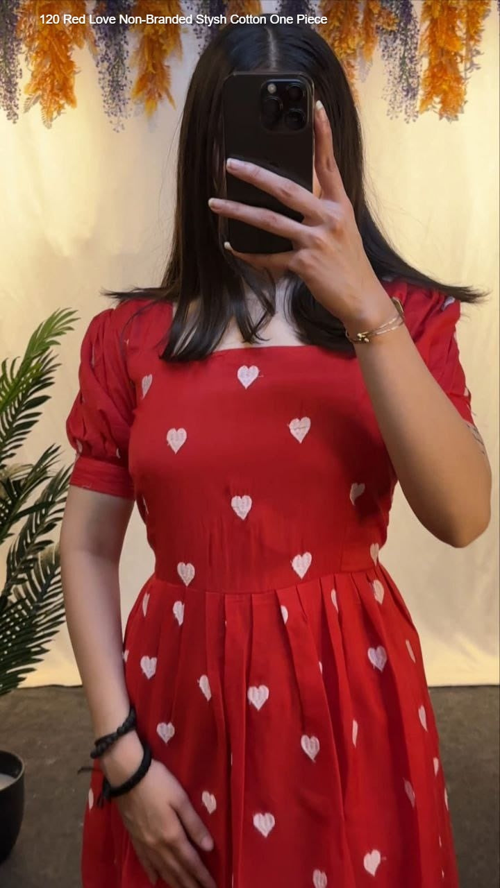120 Red Love Non-Branded Stysh Cotton One Piece