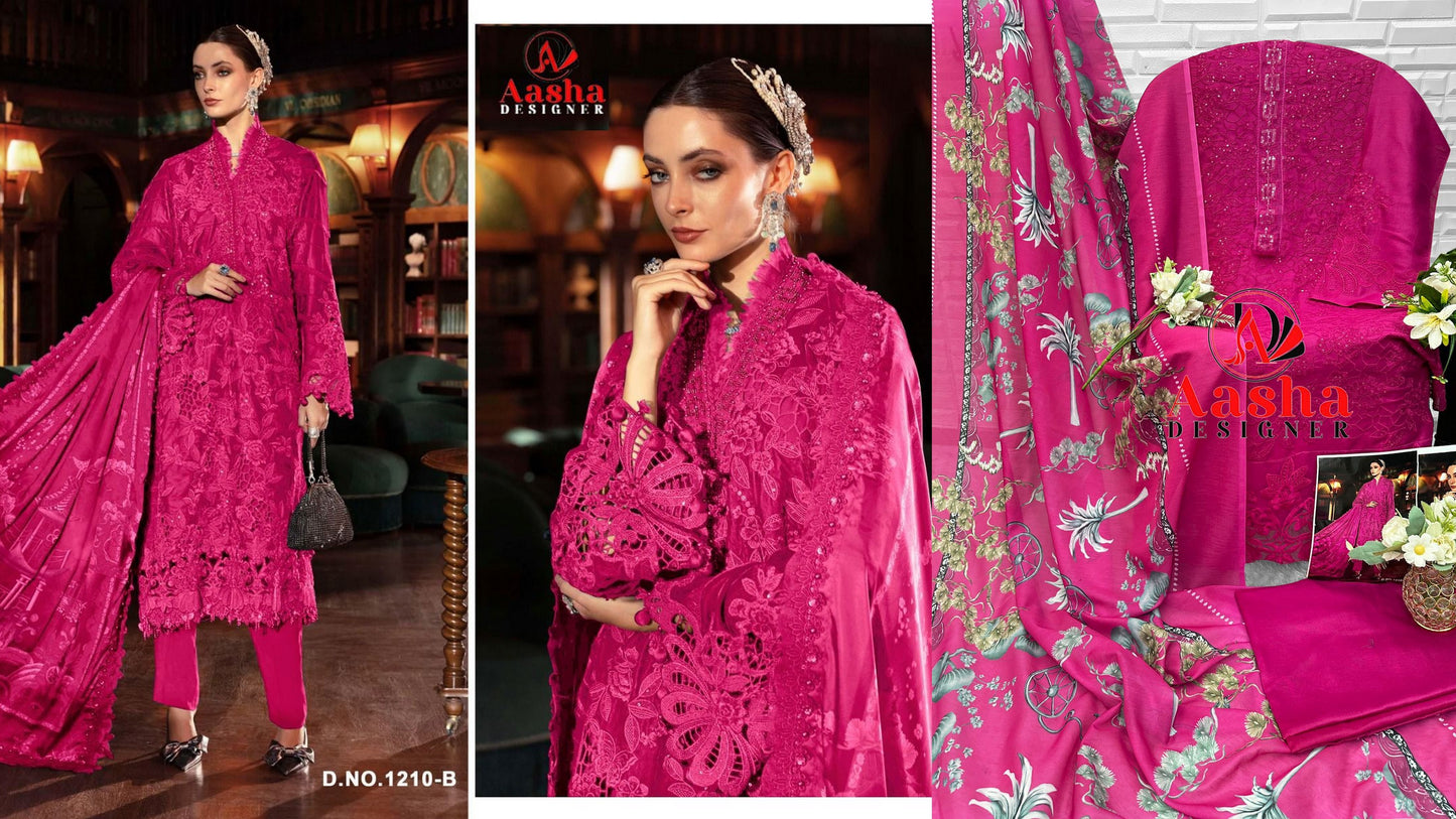 1210-B Aasha Designer Rayon Cotton Pakistani Salwar Suits