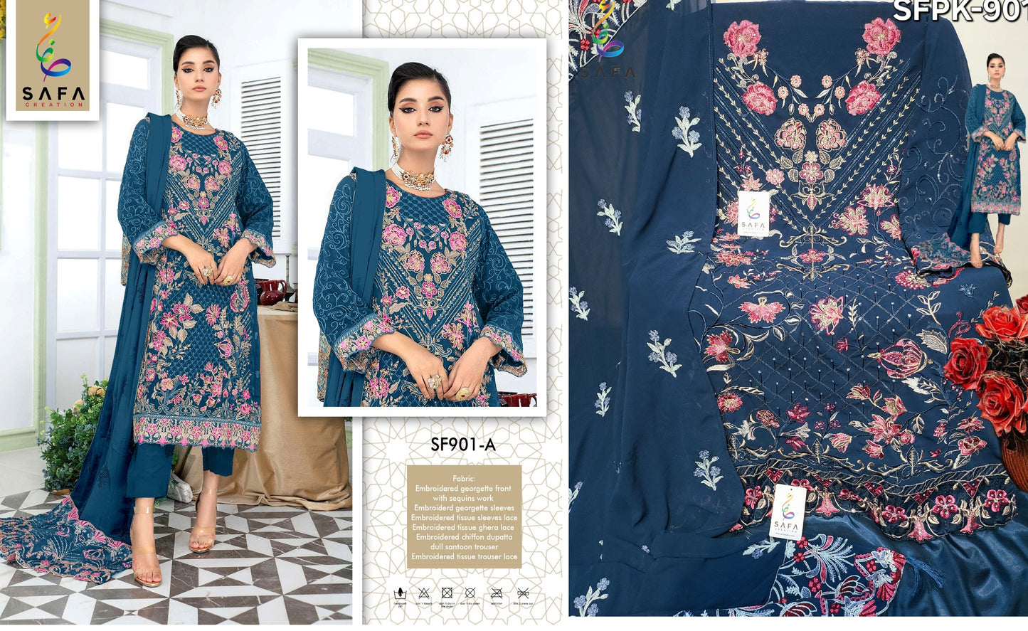 901A Safa Creation Pakistani Salwar Suits