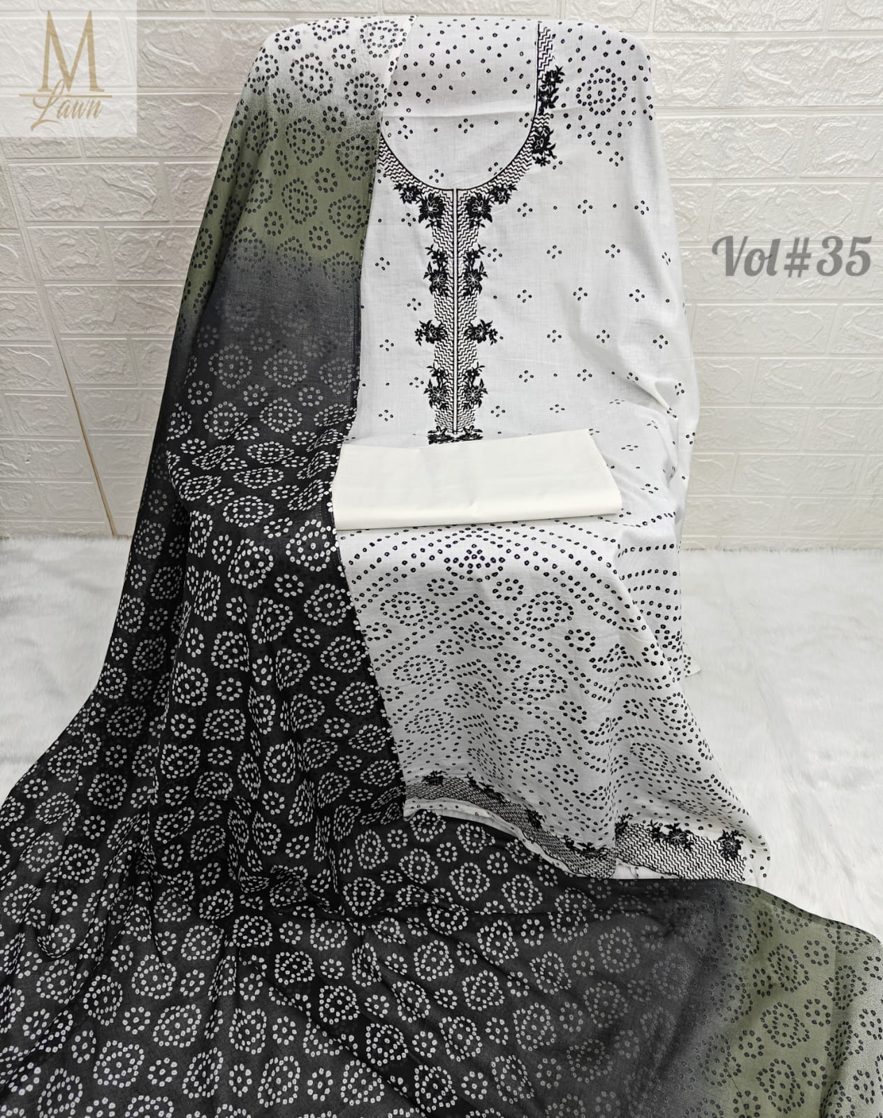 Vol 37 White M Lawn Pakistani Salwar Suits