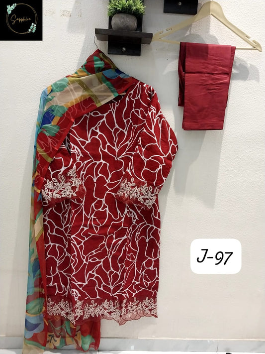 Jazmin Vol 97 Red Sapphire Pakistani Readymade Suits