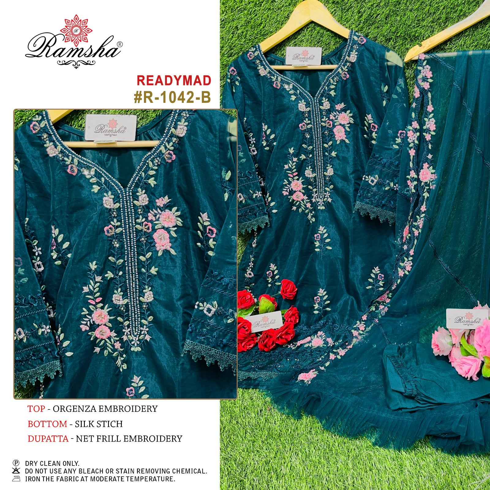 R-1042-B Ramsha Pakistani Readymade Suits