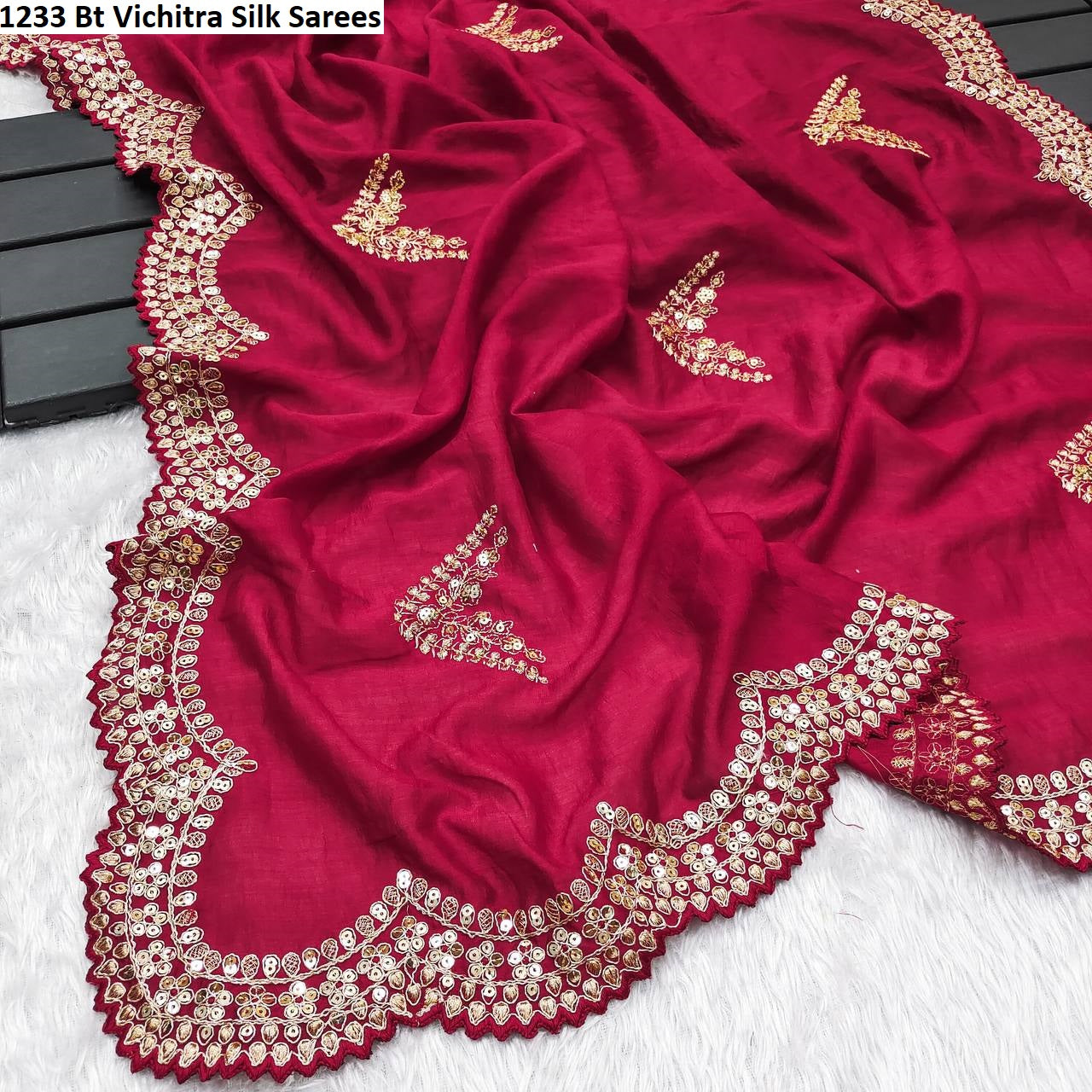 1233 Bt Vichitra Silk Sarees