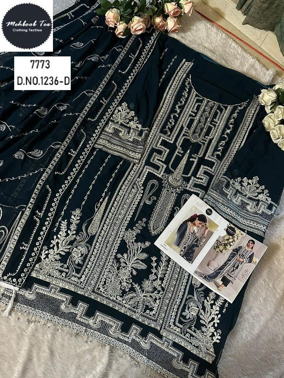 1236-D Mehboob Tex Georgette Pakistani Salwar Suits