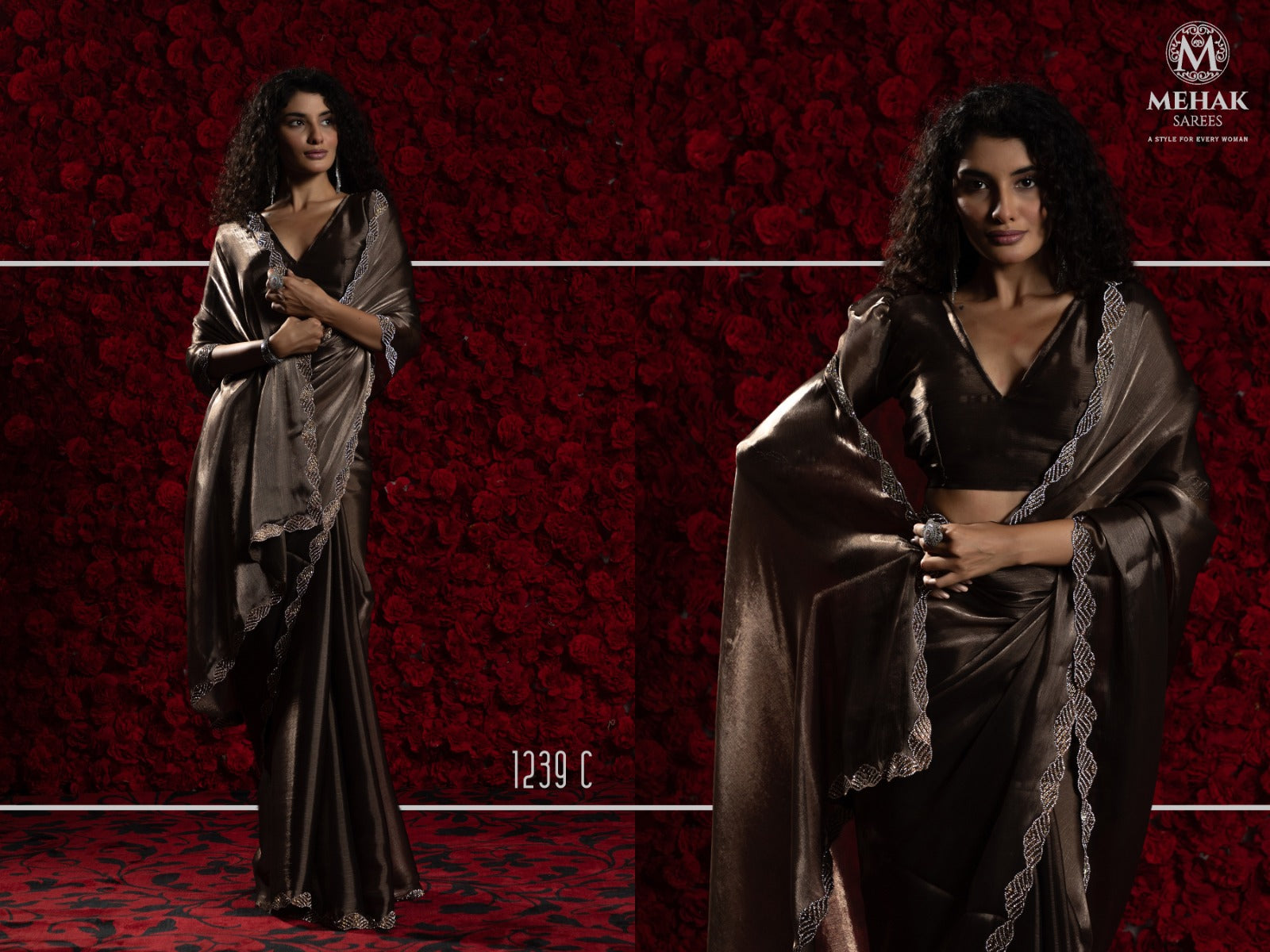 1239-C Mehek Tissue Chiffon Sarees