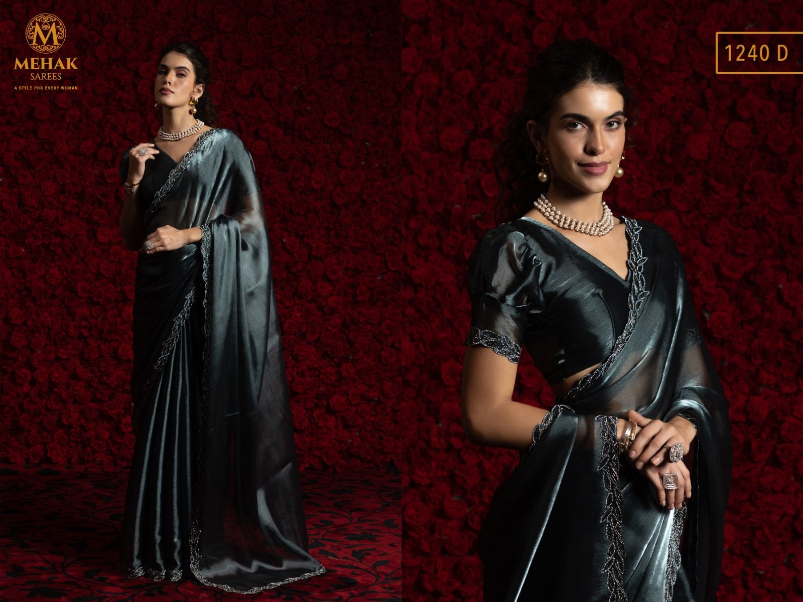 1240-D Mehek Tissue Chiffon Sarees