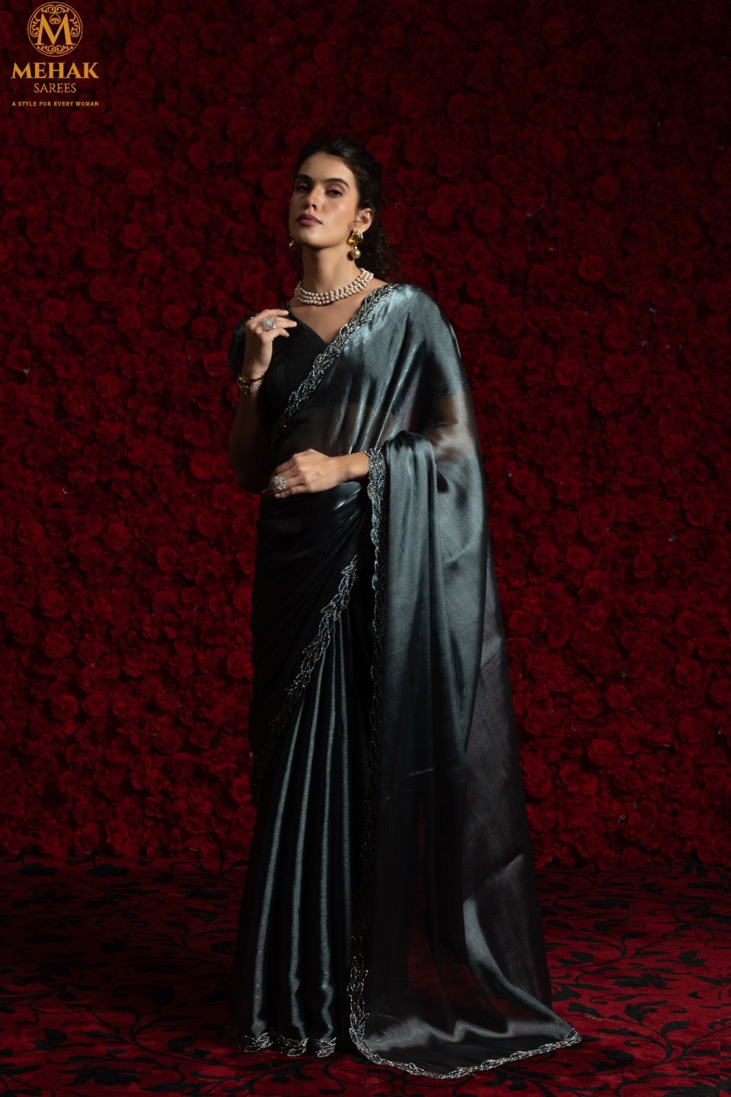1240-D Mehek Tissue Chiffon Sarees