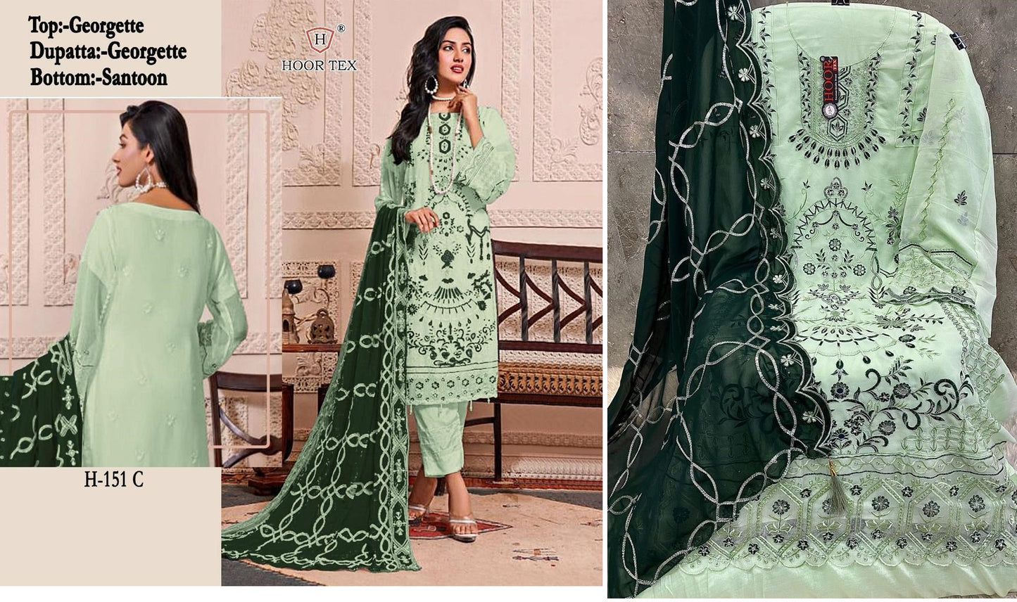 H-151C Hoor Tex Pakistani Salwar Suits