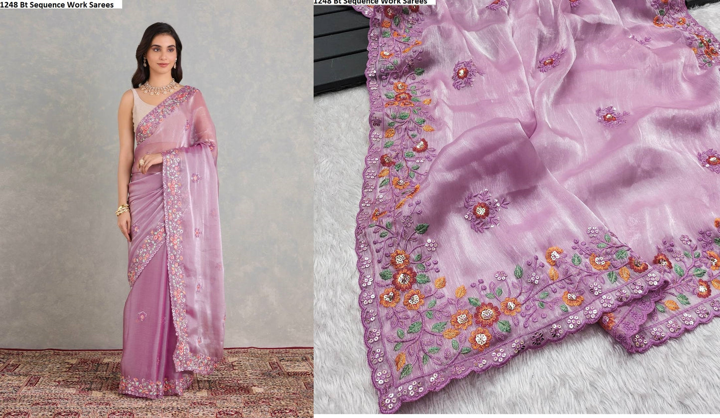 1248 Bt Sequence Work Sarees