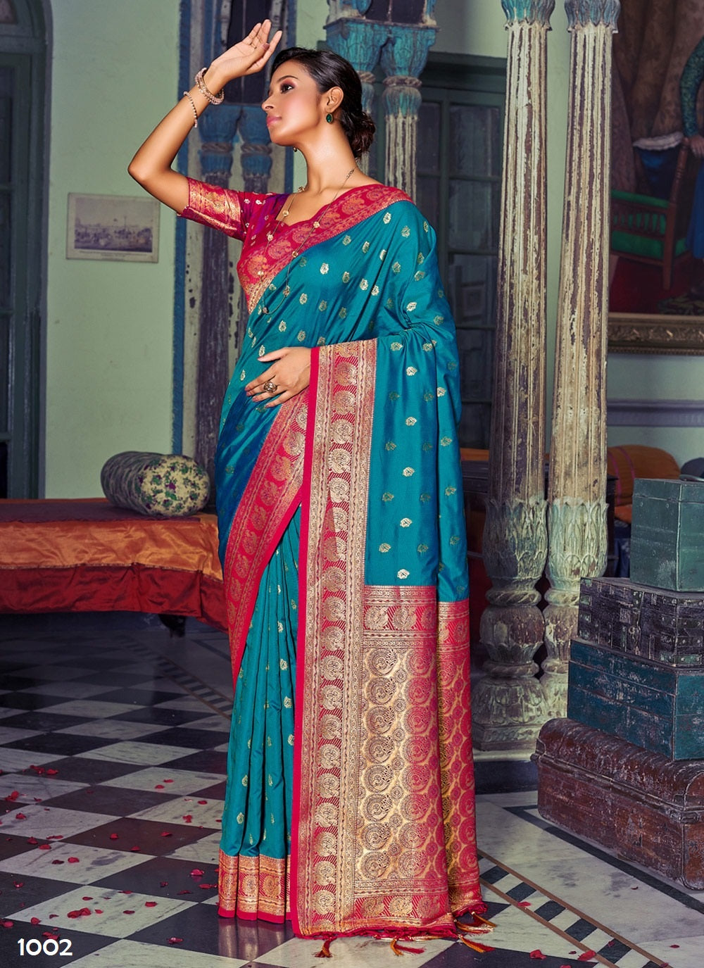 1002 Banarasi Silk Sangam Sarees