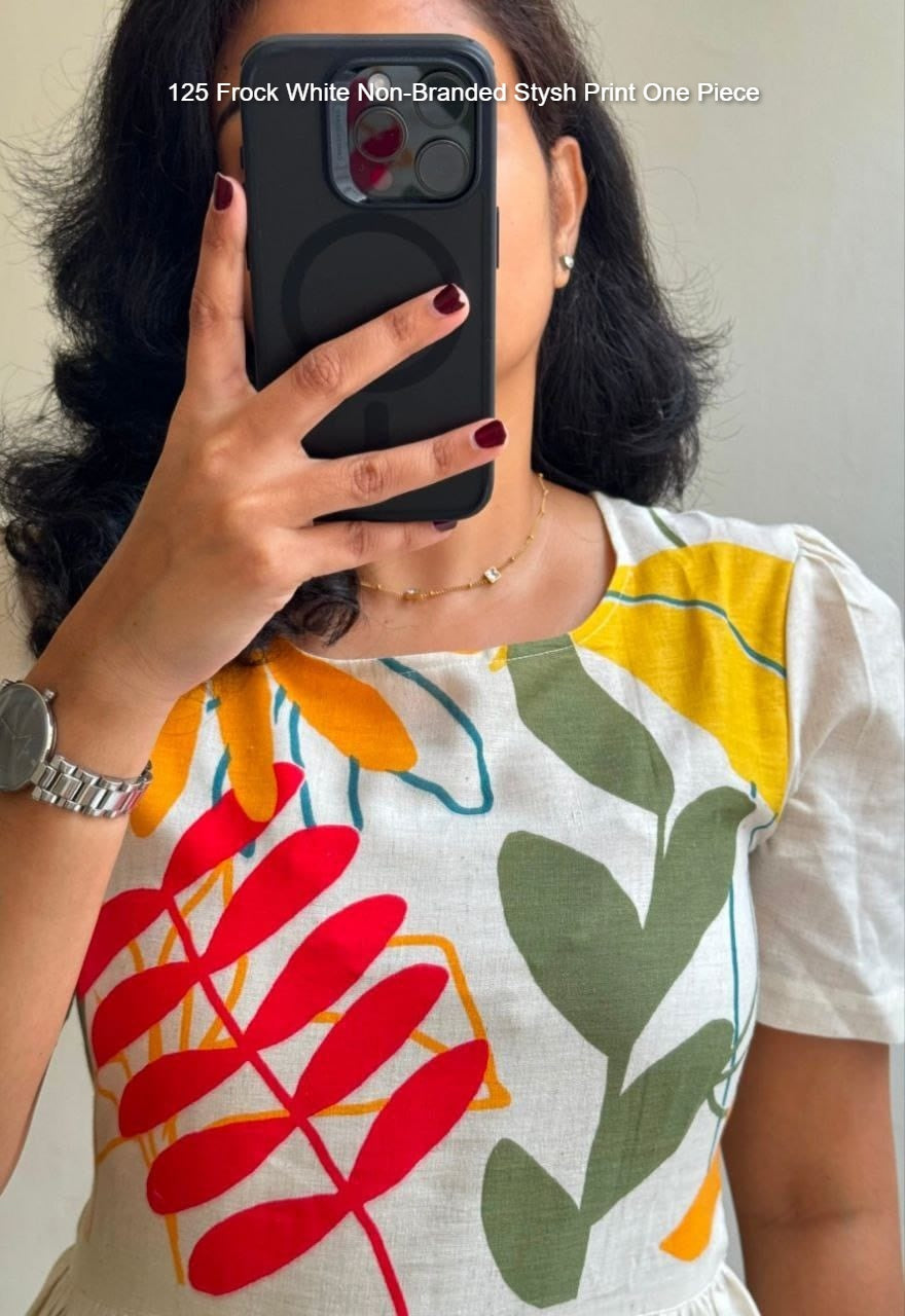 125 Frock White Non-Branded Stysh Print One Piece