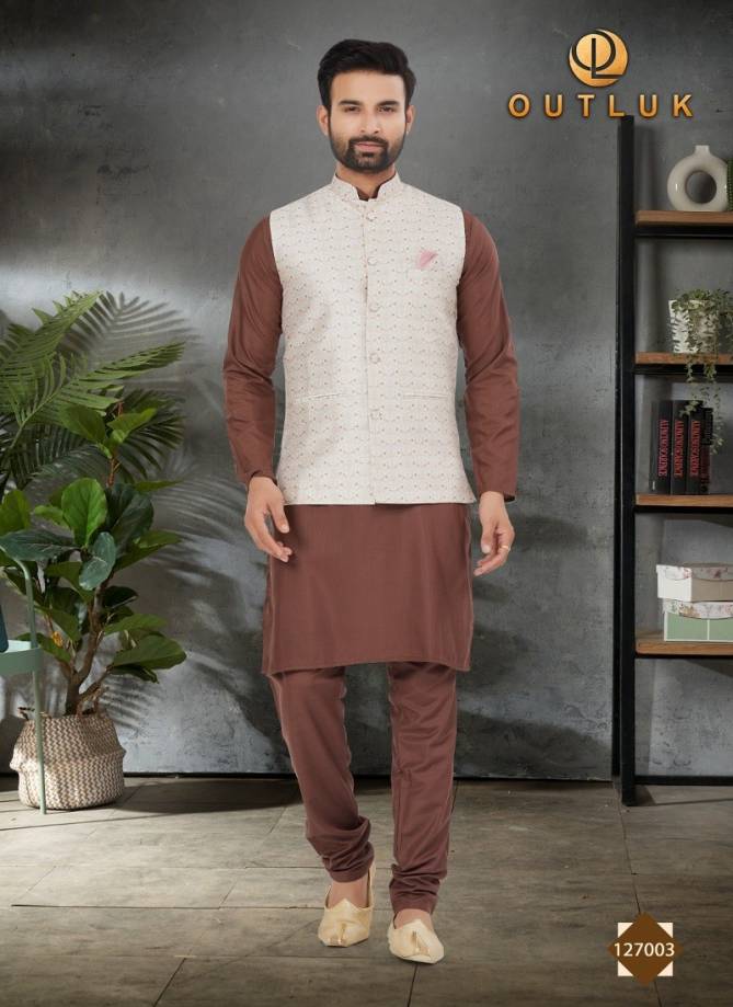 127003 Wedding Collection Vol 127 Outluk Cotton Mens Kurta Pyjama