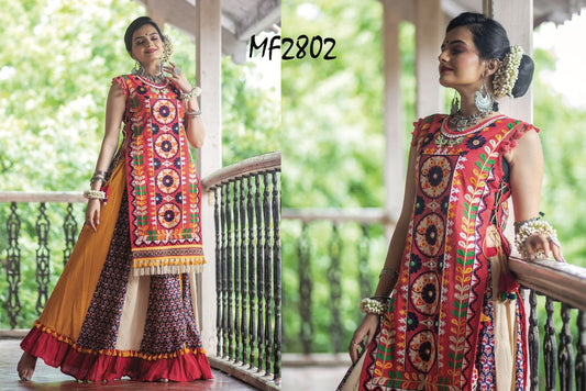 2802 Msm Kurti Skirt Set