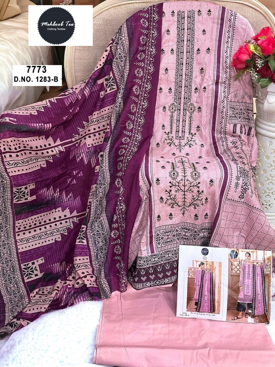 1283-B Mehboob Tex Embroidery Pakistani Salwar Suits