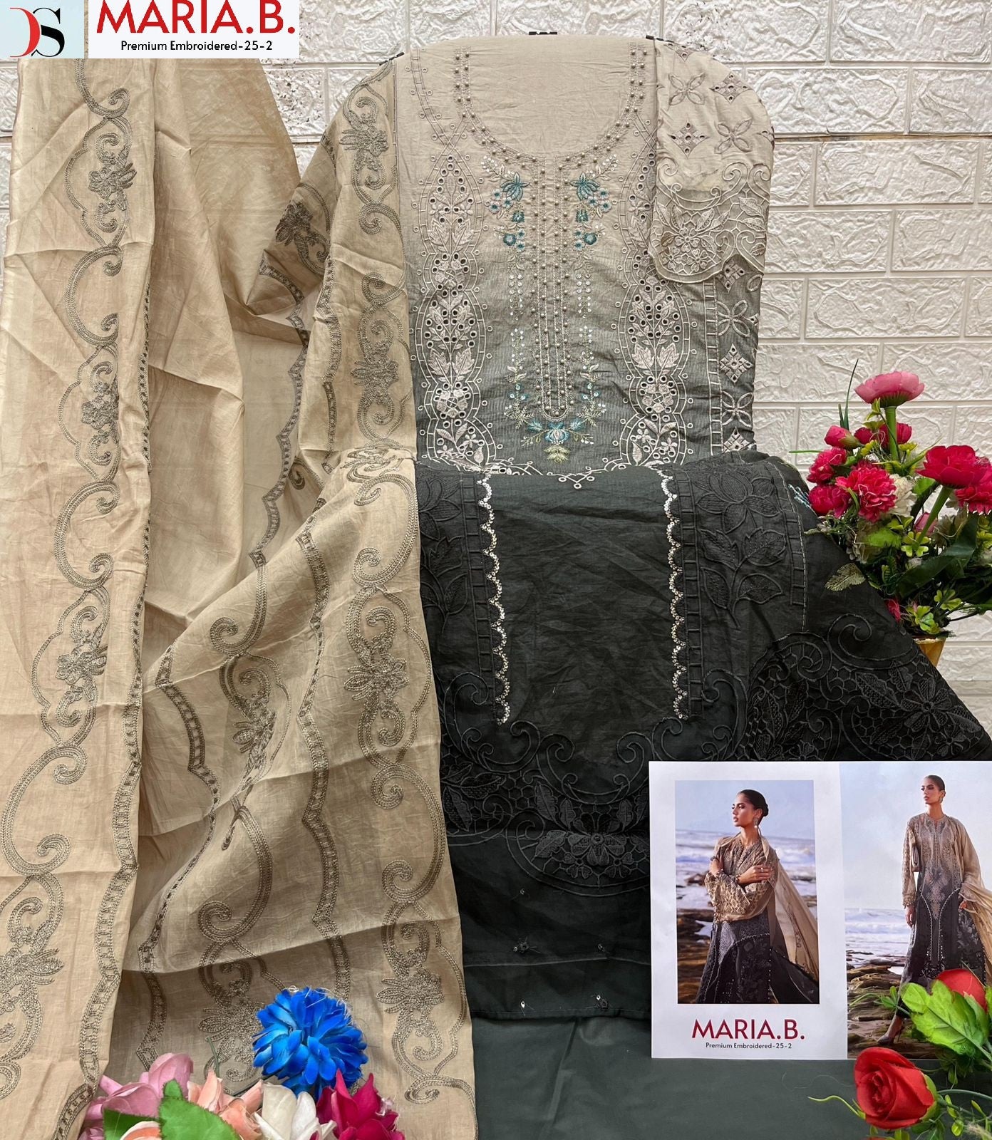 1285-C Maria B Premium Embroidered-25-2 Deepsy Pure Cotton Pakistani Salwar Suits