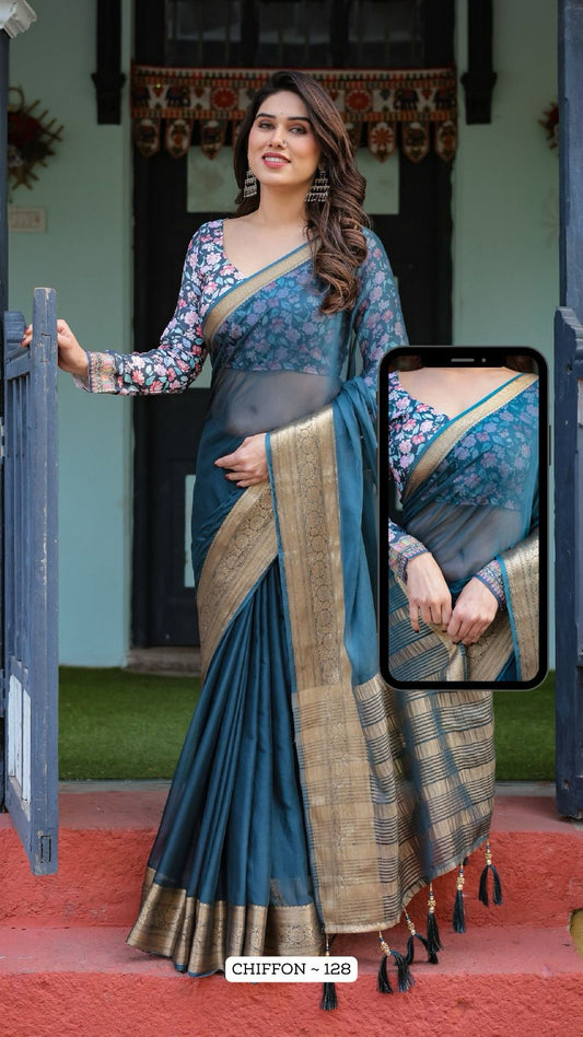 128 Almaari Chiffon Sarees