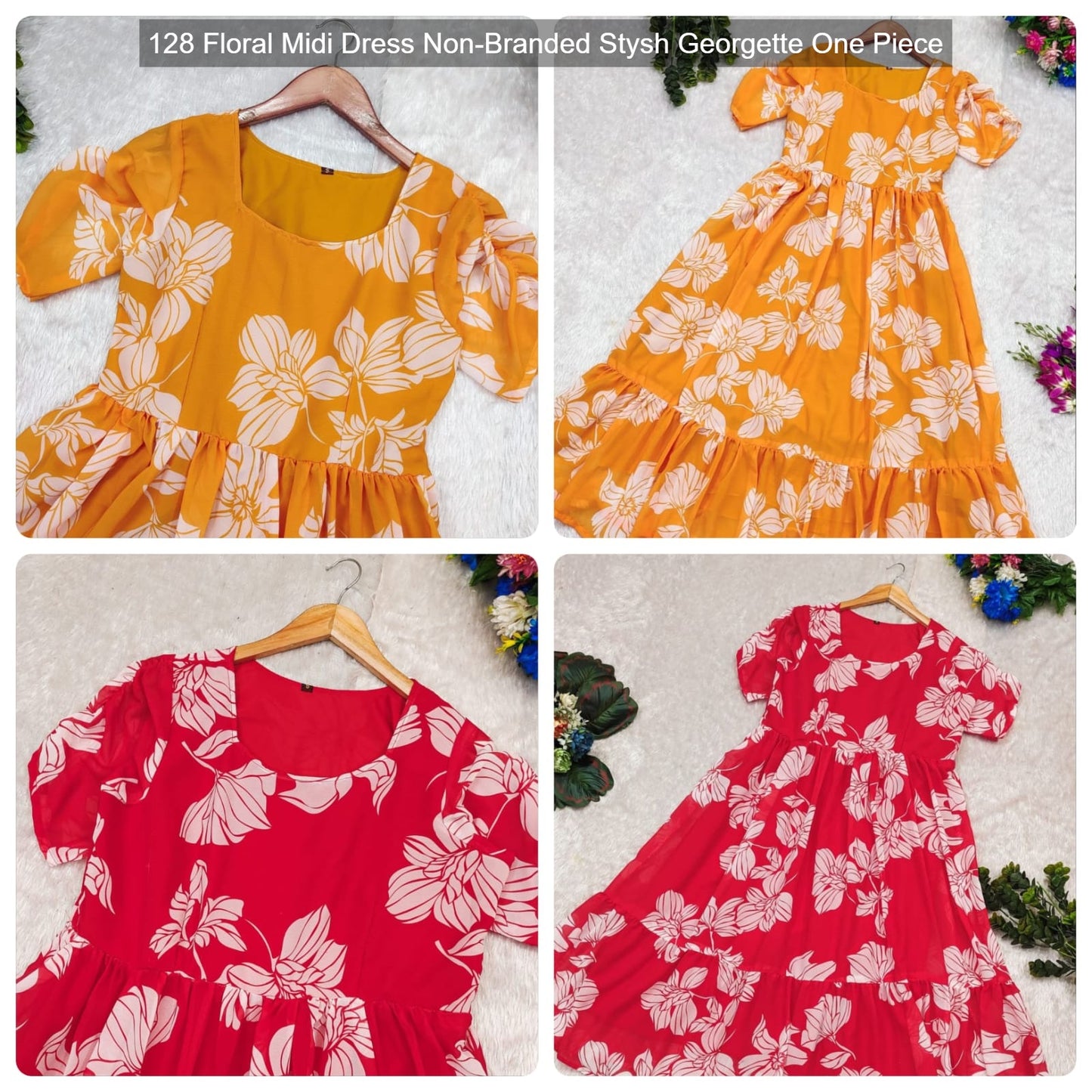 128 Floral Midi Dress Non-Branded Stysh Georgette One Piece