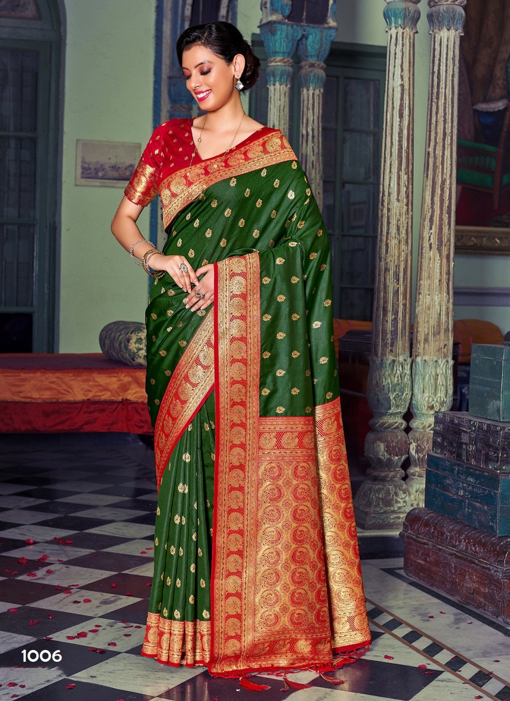 1006 Banarasi Silk Sangam Sarees
