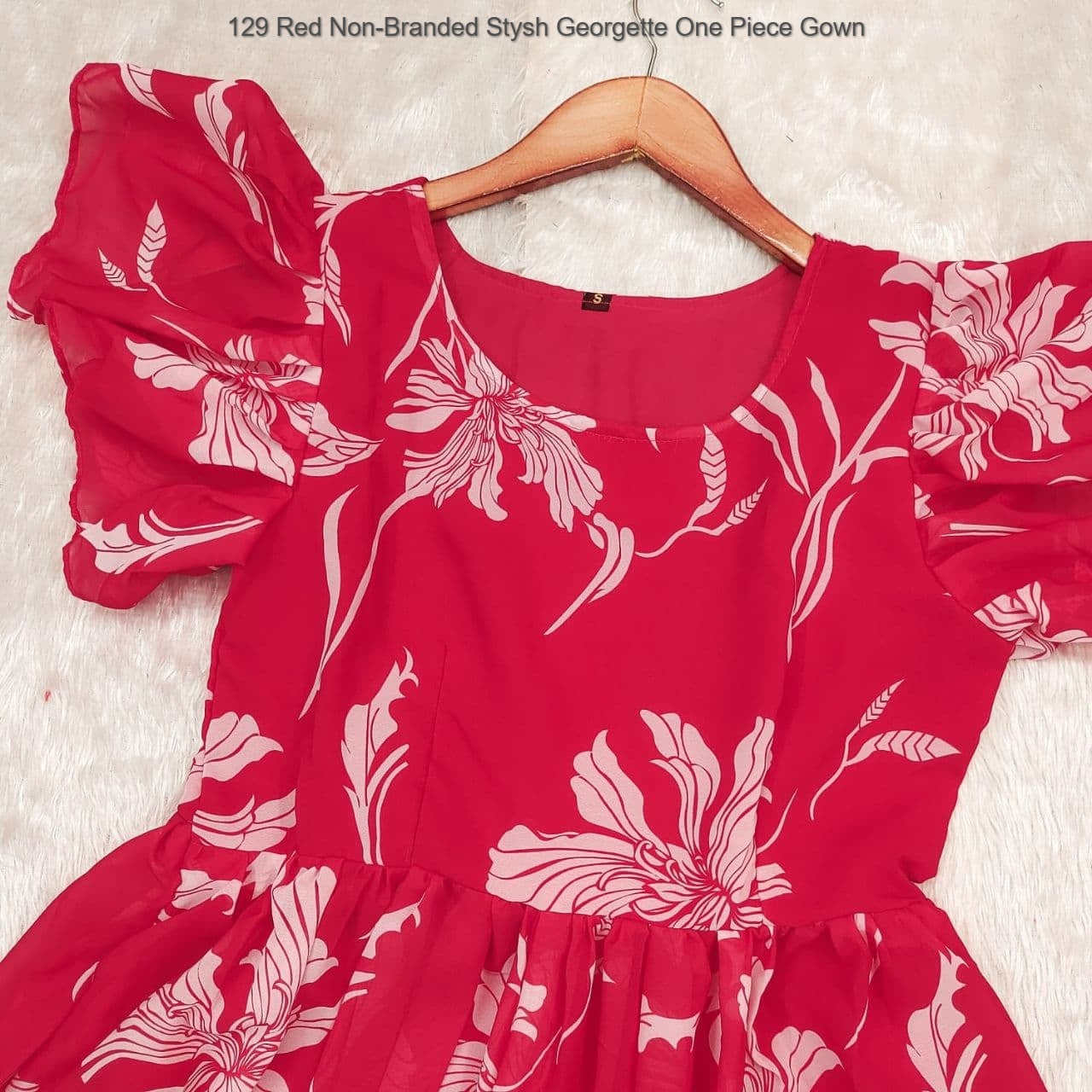 129 Red Non-Branded Stysh Georgette One Piece Gown
