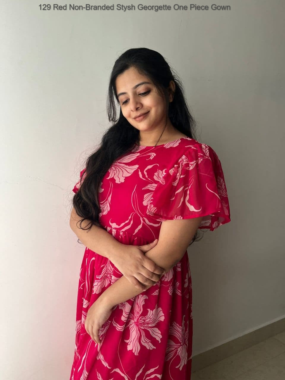129 Red Non-Branded Stysh Georgette One Piece Gown