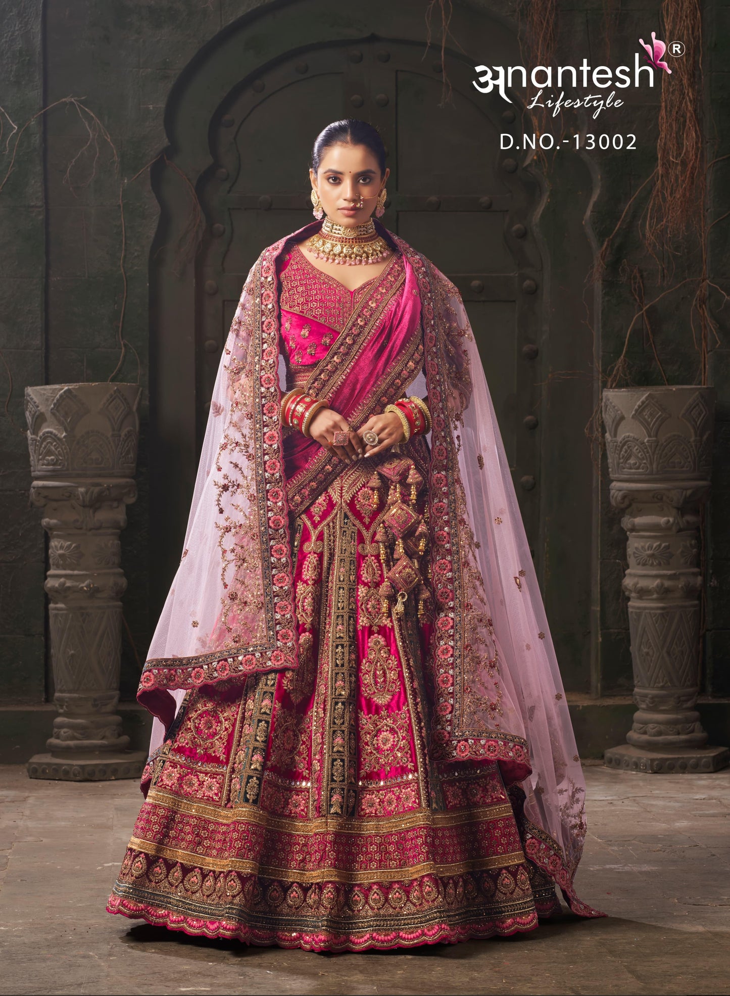 13002 Wedding Bride Vol 1 Anantesh Velvet Bridal Lehenga Choli