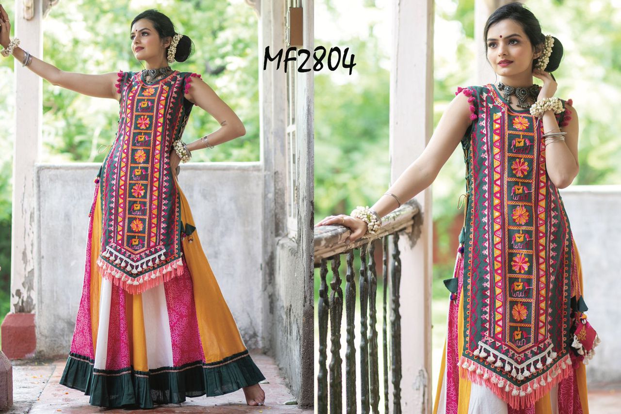 2804 Msm Kurti Skirt Set