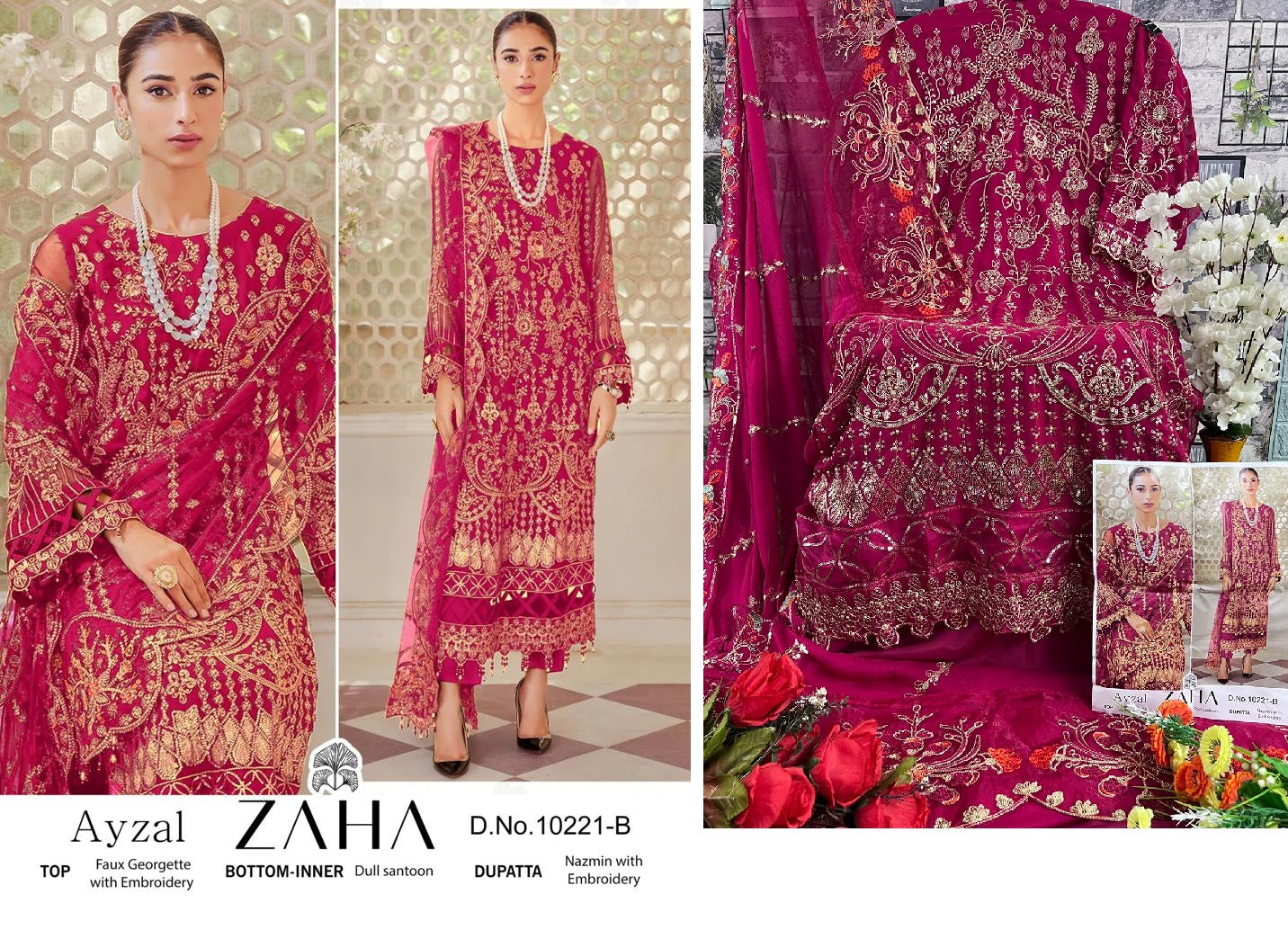 10221B Ayzal Vol 1 Zaha Pakistani Salwar Suits