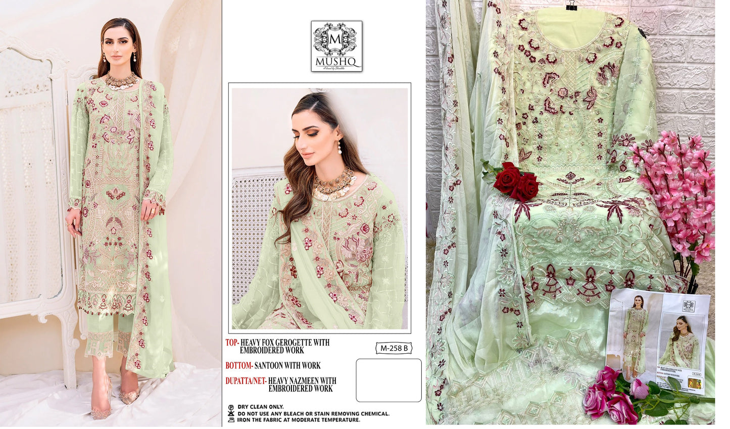 258-B Mushq Pakistani Salwar Suits