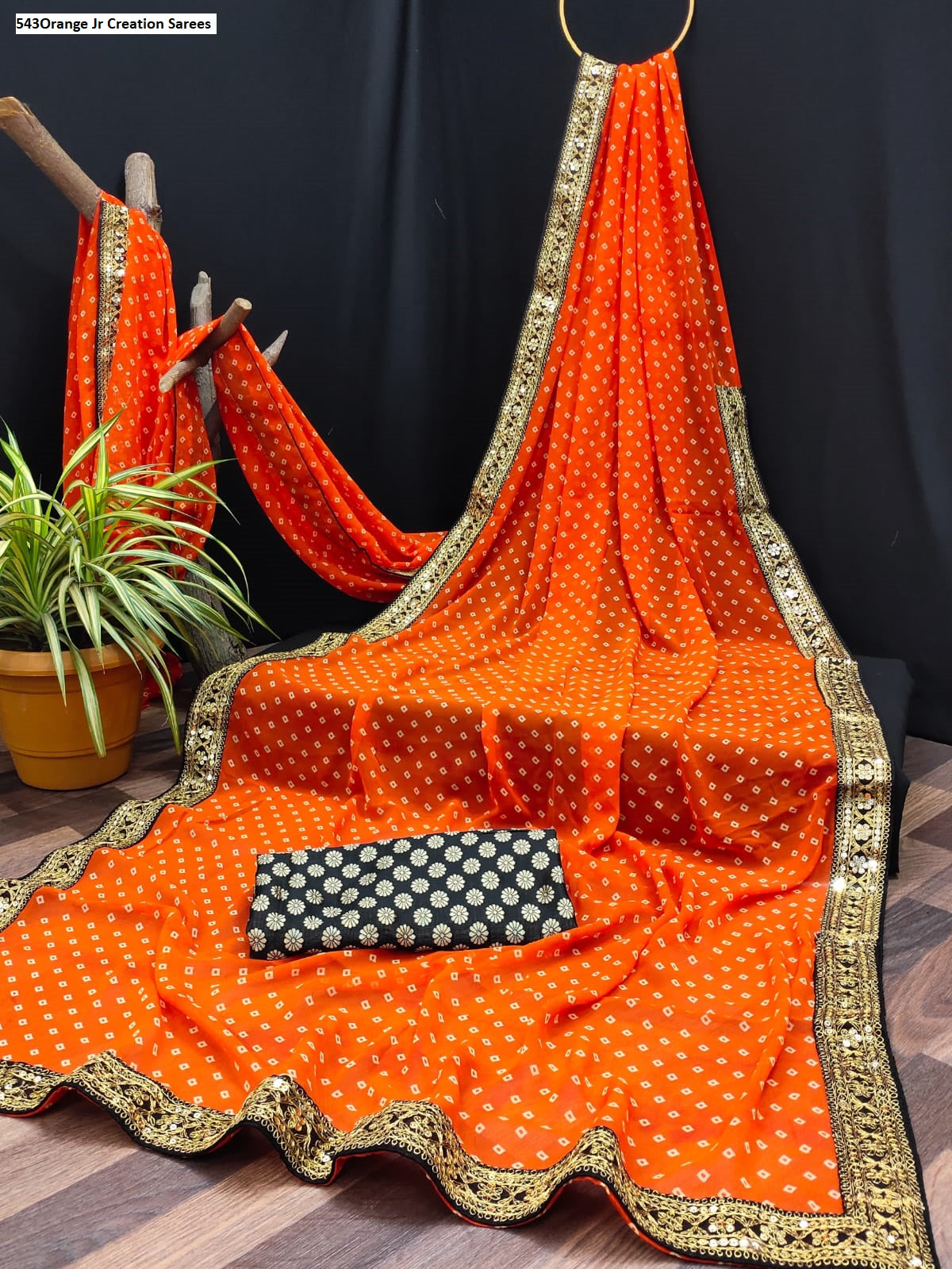 543Orange Jr Creation Sarees