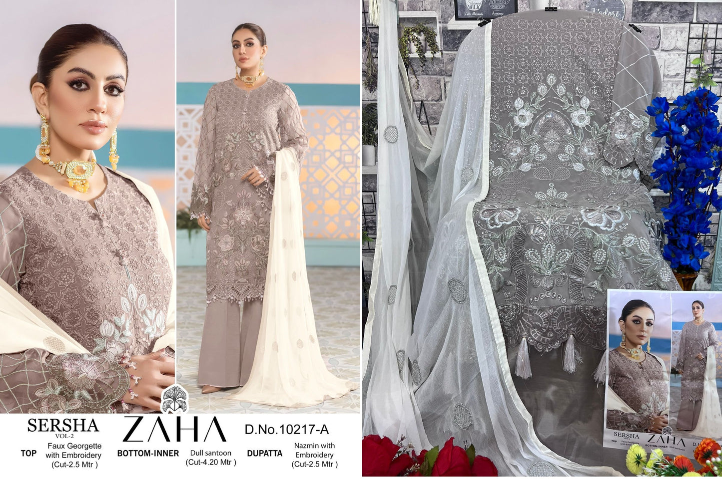 10217A Zaha Pakistani Salwar Suits