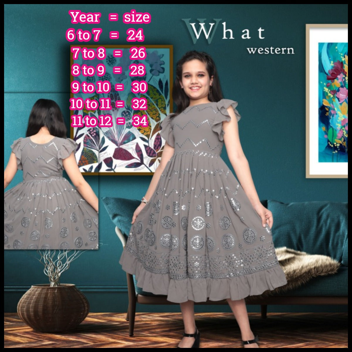 What Gray Adm Girls Western Dress