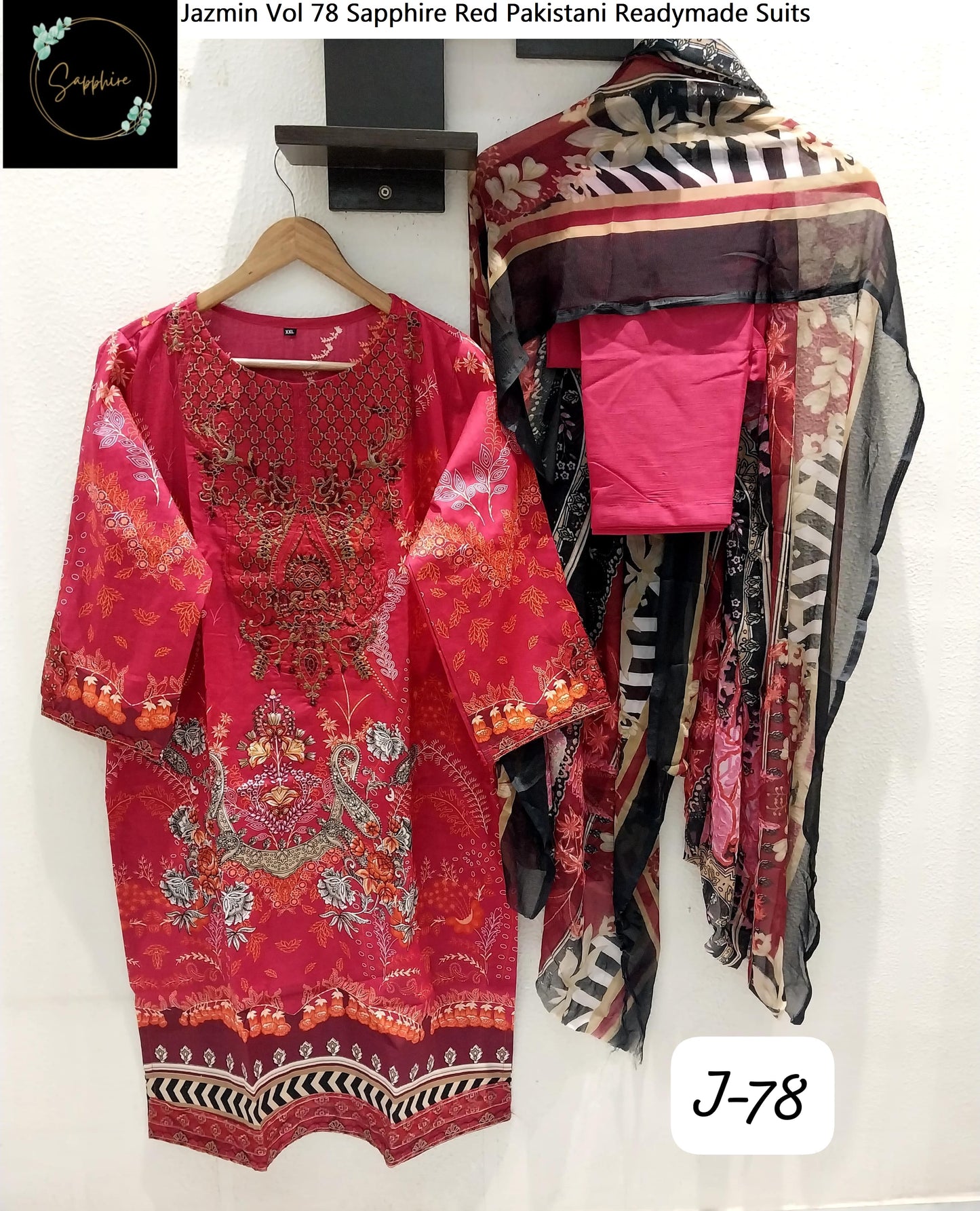 Jazmin Vol 78 Pink Sapphire Pakistani Readymade Suits