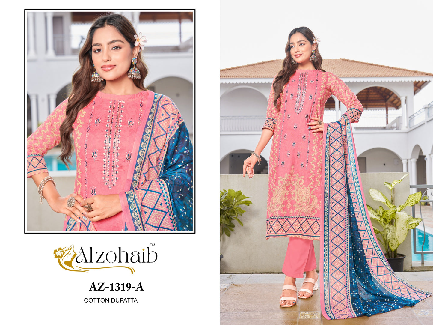 1319A Lamhay Vol 2 Al Zohaib Pure Cotton Pakistani Salwar Suits