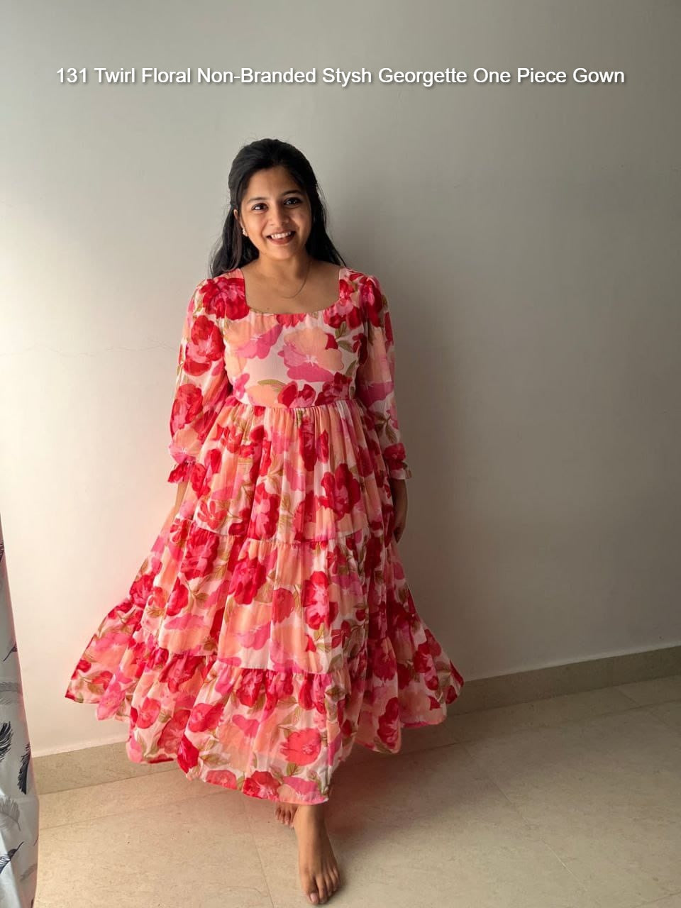 131 Twirl Floral Non-Branded Stysh Georgette One Piece Gown