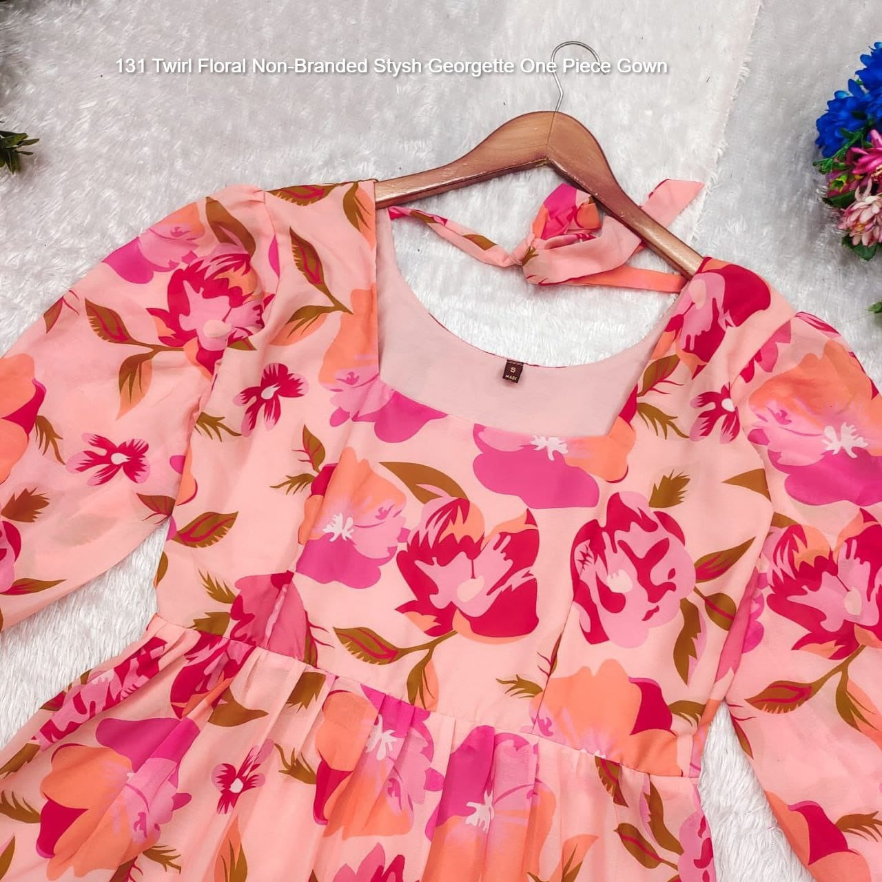 131 Twirl Floral Non-Branded Stysh Georgette One Piece Gown